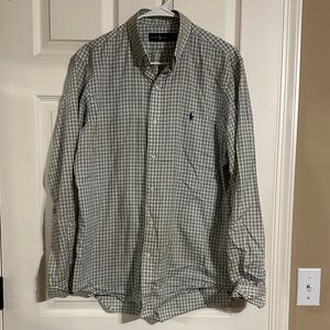 Ralph Lauren Men's Checkered Shirt - Blue and White